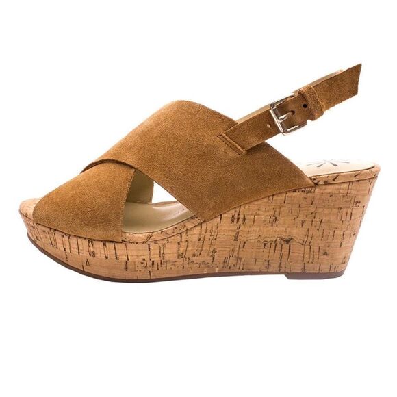 Isaac Mizrahi Live! Leather Sandals With Wedge Heel Size 11M B42 - Picture 2 of 8